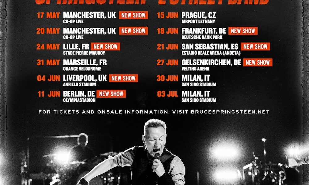 BRUCE SPRINGSTEEN AND THE E STREET BAND aggiungono nuove date al tour europeo 2025 1000x600 1 - Bruce Springsteen Shop
